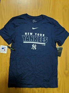 Nike Mens New York Yankees T-Shirt Small Blue MLB The Nike Tee Big Logo NWT - Picture 1 of 2