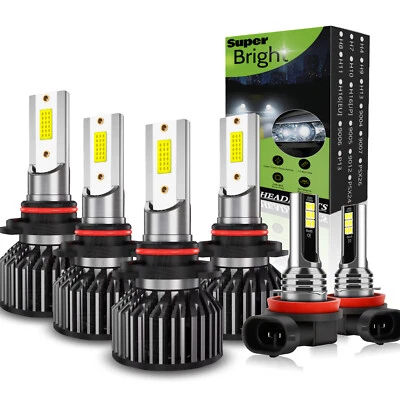 For Honda Accord Sedan 4-Door 2006-2012 6X LED Headlight bulbs Hi/Low Fog Lights - Image 1 of 4