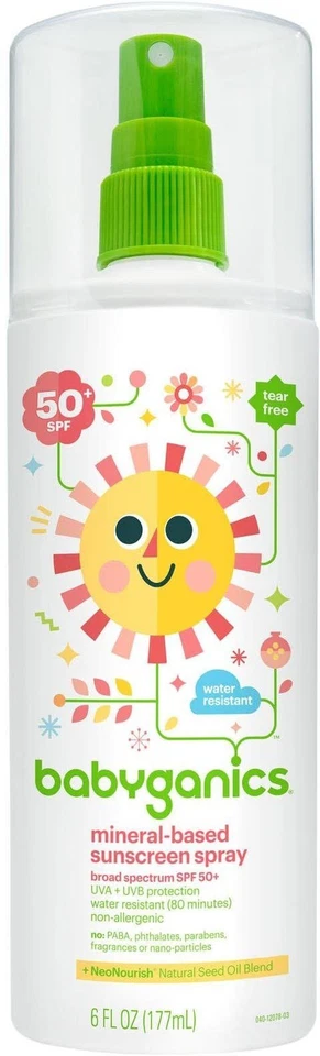 Spray protector solar a base de minerales Babyganics, FPS 50+ 6 oz (paquete de 2) Foto 1 de 1