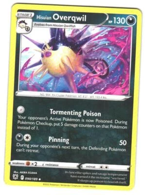 Pokemon SWSH10: Astral Radiance Hisuian Overqwil (90) #090/189 LP Uncommon - Image 1 of 2