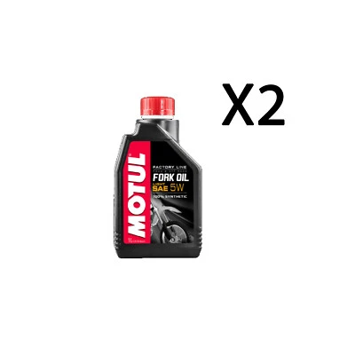 2 Lt Olio Forcella Factory Line Motul Fork Oil Very Light Sae 5W 100% Sintetico - Immagine 1 di 4