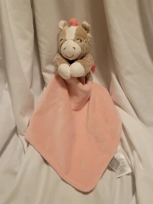 Carters Rosa Caballo Pony Peluche Sosteniendo Bebé Manta Sonajero Bronceado Seguridad Lovey Foto 1 de 2
