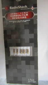 Película de carbono RadioShack 5 % con 5 resistencias 1/4 vatio tú eliges el ohmio 10Ω-4,4 MΩ - Imagen 1 de 10