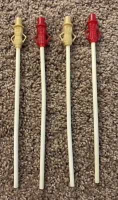4 Vintage Mr. Peanut Straw Stirrers Plastic Foto 1 de 3