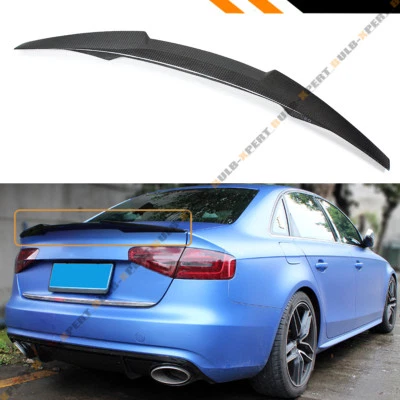 PARA AUDI A4 B8 M4 2009-12 ESTILO HIGHKICK DUCKBILL FIBRA DE CARBONO ALERÓN TAPA MALETERO Foto 1 de 4