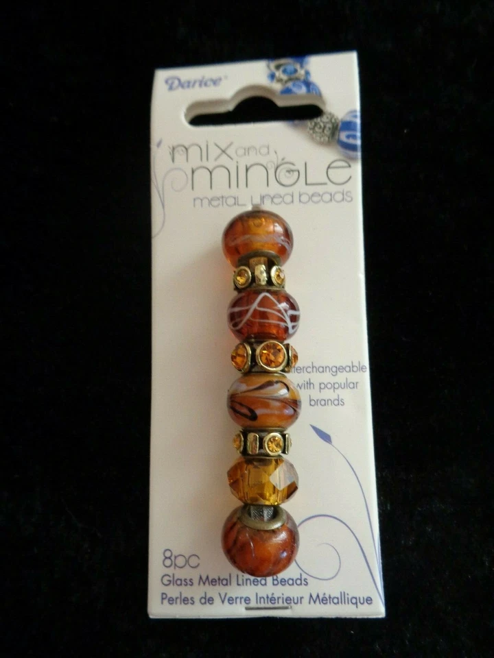 Бусины, Дарис, Лэмпворк, Стразы, Стекло/Металл, Большое Отверстие, Светлый Топаз - Изображение 1 из 1