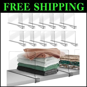 Versatile 12 Pack Closet Shelf Dividers - Easy Installation & Space Optimization - Picture 1 of 9