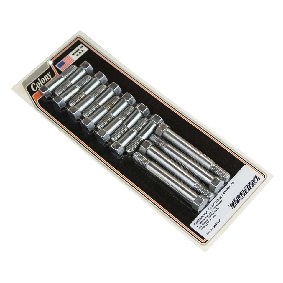 Kit de pernos de cabeza #9640-16 1952-1953 Harley-Davidson modelo K máquina colonia cromada Foto 1 de 1