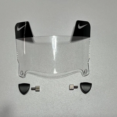 Clear Mini Helmet Visor - Nike Tabs with Black Clips Cover