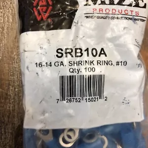 50 Heat Shrink Ring Terminal Connector Blue 16-14 GA AWG Gauge #10 Crimp Wire - Picture 1 of 1