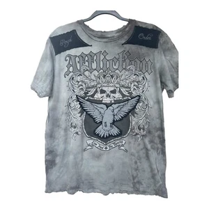 Affliction Men's Gray Cotton Short Sleeve Graphic T-Shirt - Size Medium - Picture 1 of 10