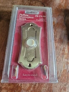 Lote de 2 Piezas Años 80 Vintage NuTone PB-27LPB Timbre Iluminado Botón Latón NUEVO - Imagen 1 de 4