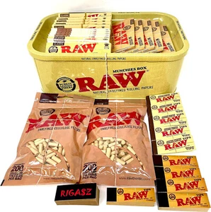 Raw Munchies Smoking Rolling Box with KS Papers and Roaches SET - Foto 1 di 8