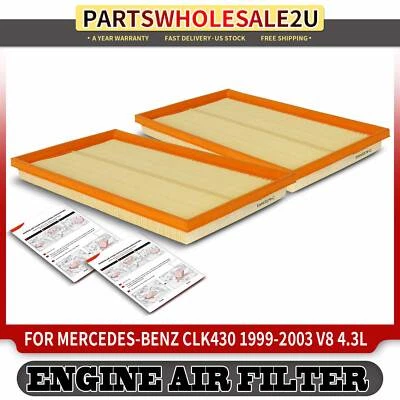 2x Filtro de aire del motor para Mercedes-Benz CLK430 A208 C208 C209 1999-2003 V8 4,3 L Foto 1 de 4
