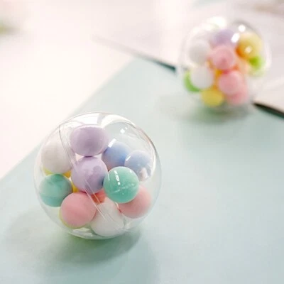 12 Mini Bolas de Adorno Redondas Transparentes de 3" Soportes para Favor Decoraciones de Fiesta Suministros Foto 1 de 4