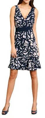 Alba Moda Kleid blau-creme in Wickel-Optik Gr. 46 0919810768 - Bild 1 von 4