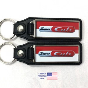 Key Fobs Key Ring Keychain for Honda Super Cub C125 Red Two-Tone (2-Pack) - Picture 1 of 3