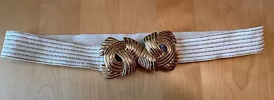 VINTAGE STRETCHY BELT WITH GOLD TONE CLIP BUCKLE WOMENS SZ L - Image 1 of 4