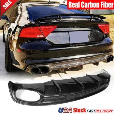 Real Carbon Rear Bumper Lip Diffuser for Audi A7 Sline S7 Pre-facelift 2012-2015 - Image 1 of 4