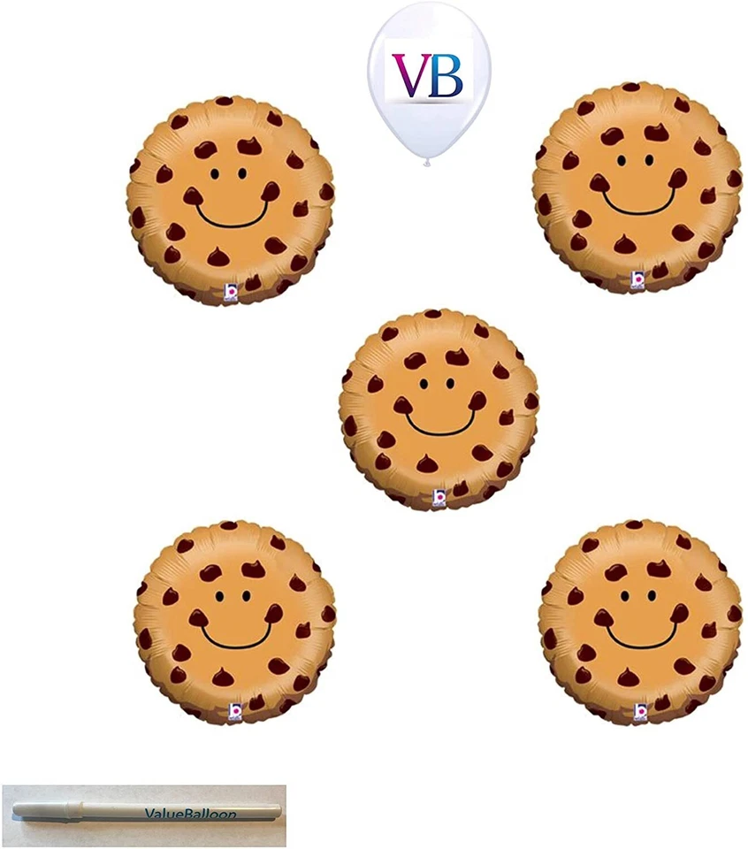 Juego de 5 Galletas con Chispas de Chocolate 21"" Globo Fiesta de Cumpleaños Decoraciones Monstruo Foto 1 de 1
