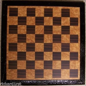 Chess Board 15" Walnut & Birdseye Maple overlay NEW - Picture 1 of 1