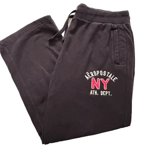 VTG. Aeropostale Y2K Thick Athleisure Black Sweatpants Men's 2XL Stand-out Logo - Picture 1 of 7