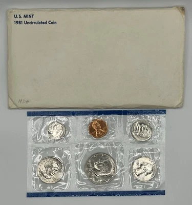 Juego de monedas 1981 US Mint UNC Philadelphia & Denver Mint + San Francisco Mint $1 Foto 1 de 3