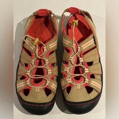 Sandália esportiva feminina J-41 Jeep Trail Arries sapatos aquáticos 7,5 M bronzeada/rosa biqueira fechada - Imagem 1 de 4