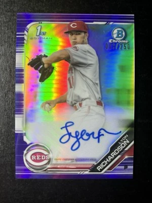 2019 Bowman Chrome Lyon Richardson Purple Refractor Auto /250 #CPA-LR Autograph - Image 1 of 2
