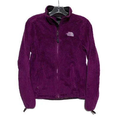 Chaqueta con cremallera completa The North Face Osito polar difuso bolsillos morados para mujer XS Foto 1 de 4