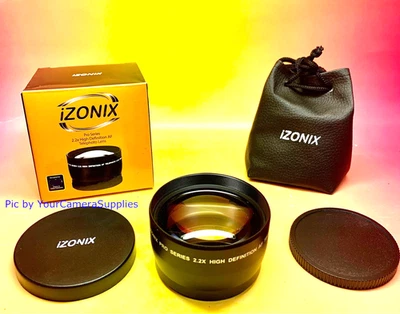 IZONIX 2.2X TELEPHOTO LENS 52mm to CANON PENTAX NIKON w/ AF-S 18-55mm 55-200mm IZONX