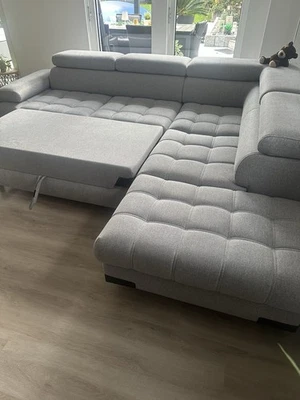 wohnlandschaft l form mit schlaffunktion - Bild 1 von 4