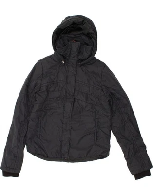 Chaqueta cortavientos ROXY para mujer con capucha Reino Unido 12 mediana azul marino nailon CL25 Foto 1 de 3