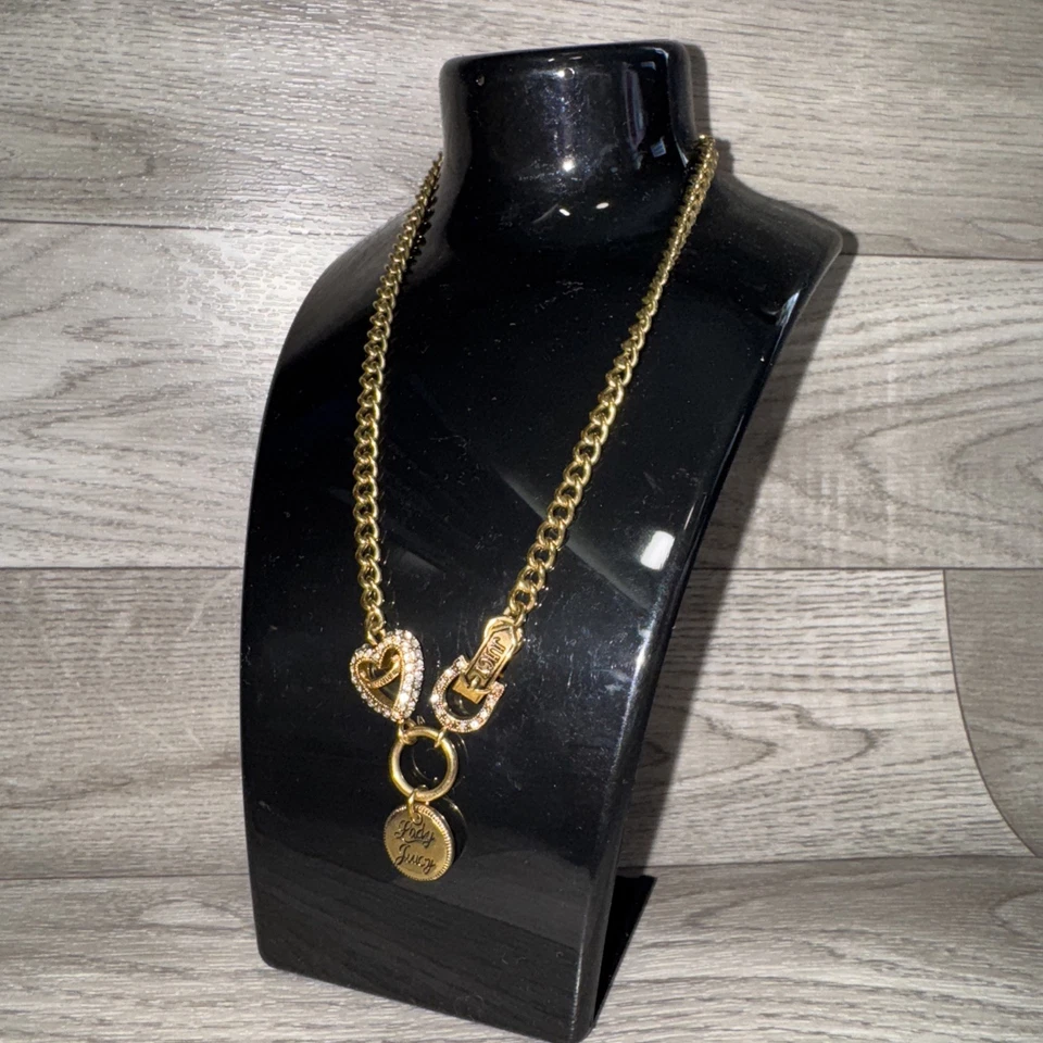 Juicy Couture - Colar e pulseira gargantilha Lady Juicy folheada a ouro Y2K joias - Imagem 1 de 4
