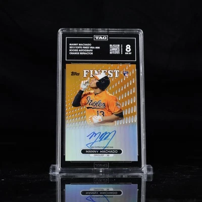 Autógrafo Topps Finest Orange Refractor 2013 RA-MM Manny Machado radiocontrol novato etiqueta 8 Foto 1 de 3