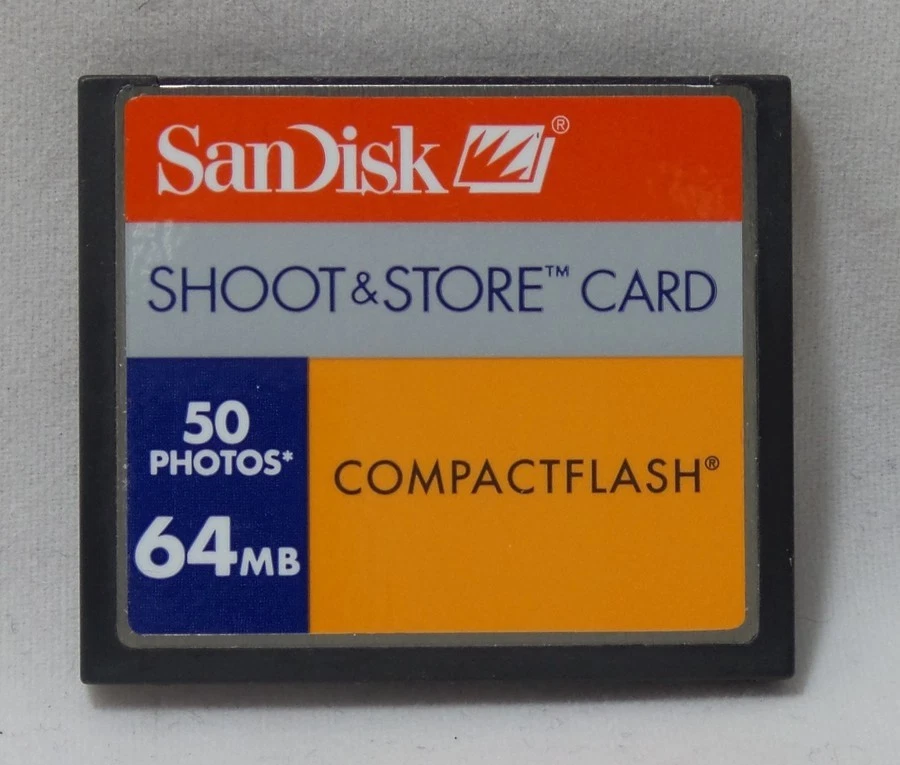 SanDisk 64MB CF CompactFlash Card Shoot and Store (SDCFS-64-A99) - Image 1 of 1