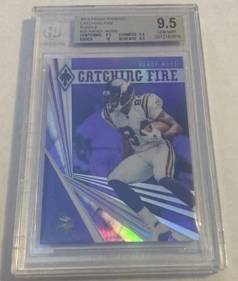 Panini Phoenix Randy Moss #29 Catching Fire Purple 2019 /149- BGS 9.5- POP 1 🔥 - Imagem 1 de 2