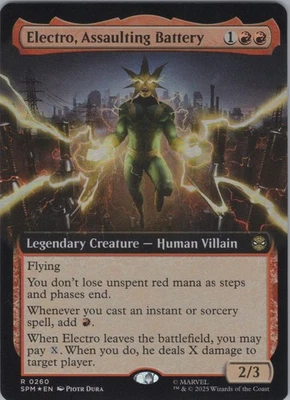 MTG (FOIL) Electro, Assaulting Battery (Extended Art) R Marvel's Spider-Man 260 - Image 1 of 2