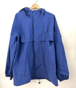 Lands End Hooded Raincoat Waterproof Unlined Unisex XL 46-48 Brimmed Hood - Picture 1 of 8