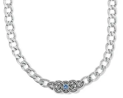 Nuevo con etiquetas Collar Brighton Interlok Lustre Plata Azul Cristal $78 Foto 1 de 4