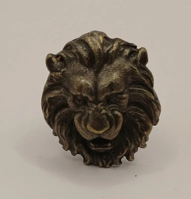Brass Lions Head Drawer Pulls  Small One Inch X 1 inch - Image 1 of 3