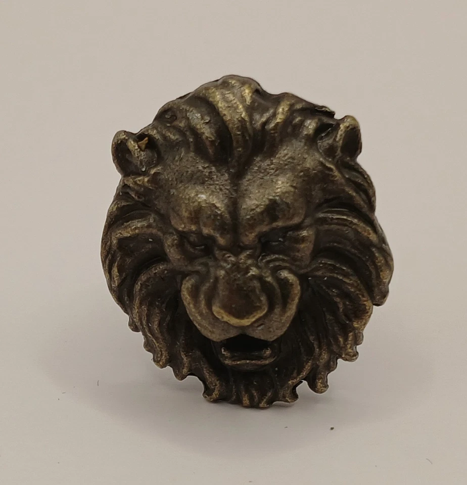 Brass Lions Head Drawer Pulls  Small One Inch X 1 inch - Image 1 of 3