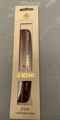 "Peine marrón carey Kent hecho a mano 7T todo diente fino 5 1/2""" Foto 1 de 2