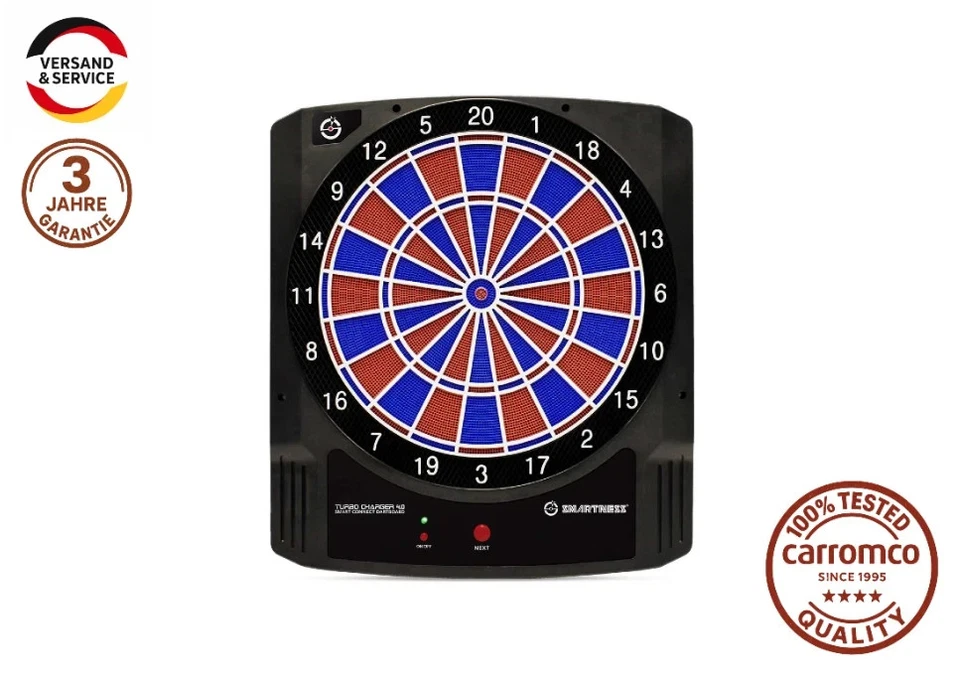 CARROMCO SMARTNESS ELEKTRO DARTBOARD TURBO CHARGER 4.0 App 2-Loch Dartscheibe - Bild 1 von 1