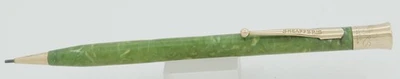 Lápis Sheaffer Lifetime verde jade fino com acabamento dourado 1,1 mm - década de 1920 - Imagem 1 de 4