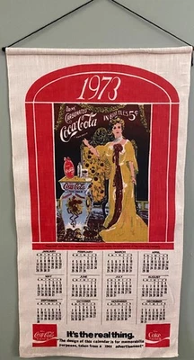 Used 1973 Clothe Coca-Cola Calendar in Good Condition. Measures 17" x 31". - Image 1 of 3