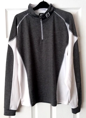 FJ FOOTJOY Grey & White Golf Nylon Pullover Top Size Large ? - Image 1 of 4