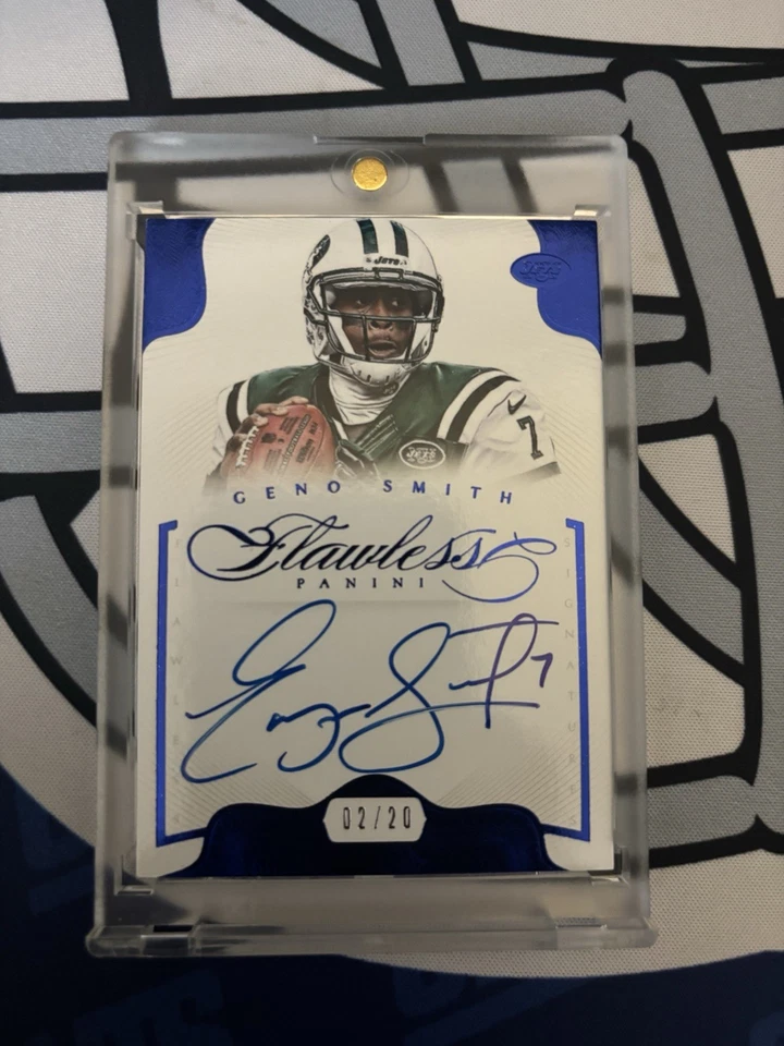 Geno Smith 2014 Flawless On Card Autograph Blue /20 #22 Raiders Seahawks  - Image 1 of 2