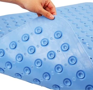 Enkosi Extra Large Square Non Slip Shower Mat, Light Blue, 31" by 31", New - Picture 1 of 6