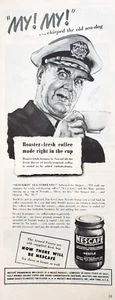 PRINT AD Nescafe Instant Coffee 1945 5x13 Added Carbohydrates Skipper Nestle - Picture 1 of 1